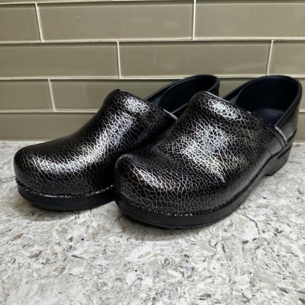 Dansko Multicolor Pattern Leather Clogs - Picture 2 of 9